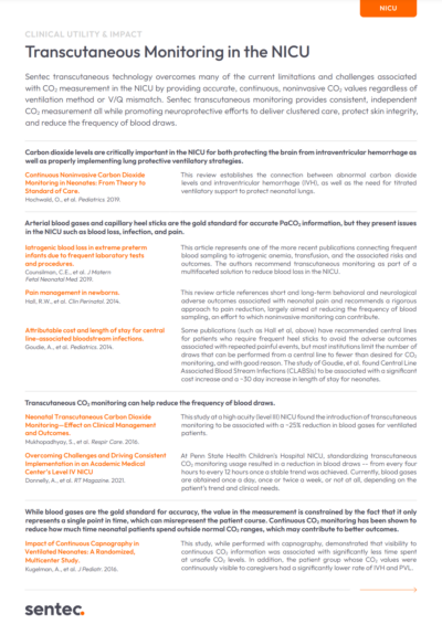 transcutaneous monitoring in the NICU: clinical utility and impact